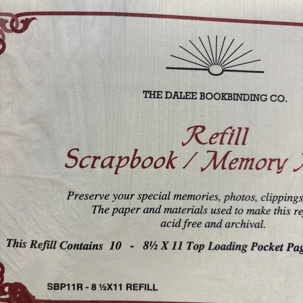 New Dalee‎ Bookbinding Scrapbook Album Refill 8.5x11 Top Loading 10 Pocket Pages